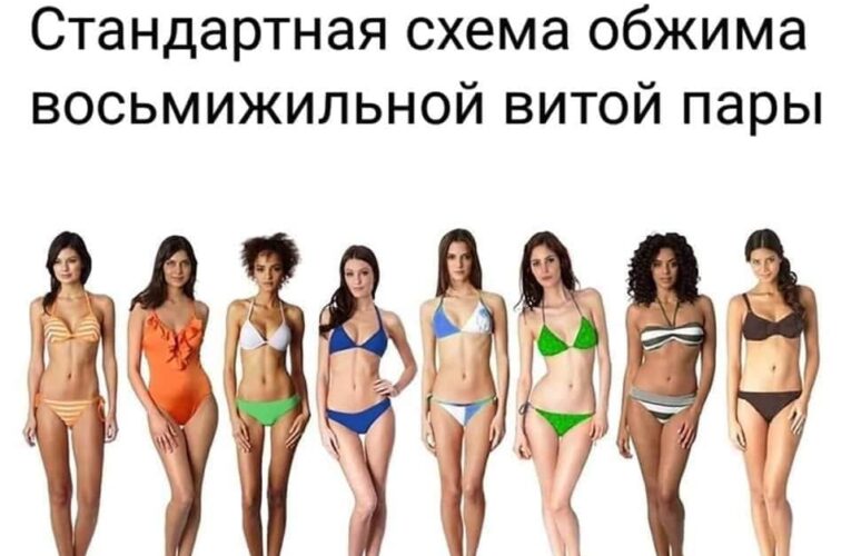 Схема обжима витой пары в RJ45 коннекторе (4/8 жил)