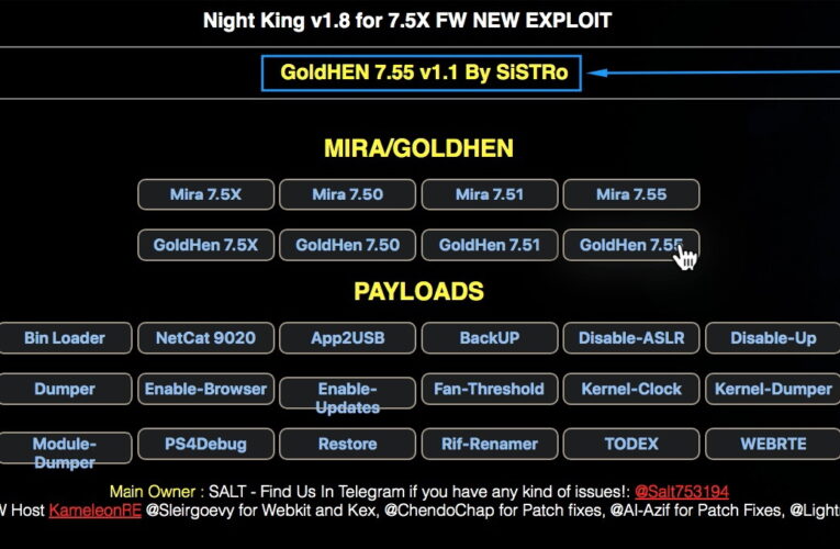 ОБНОВЛЕННОЕ ХОСТ МЕНЮ NIGHT KING для PS4 7.55 v1.8 GoldHEN